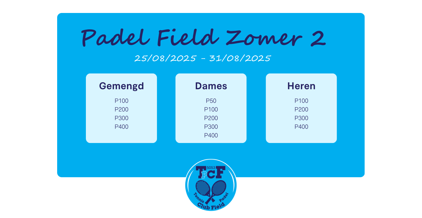 Padel Field Zomer 2 Reeksen